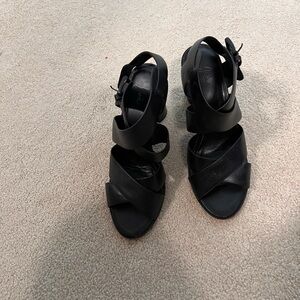 Black sandal heels